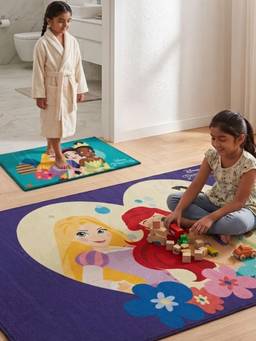 Athom Living - Disney Princess Carpet And Get Bathmat Free Multi-Color (3x5 feet) (Pack of 2)