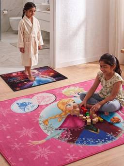 Athom Living - Disney Frozen Carpet And Get Bathmat Free Pink (3x5 feet) (Pack of 2)