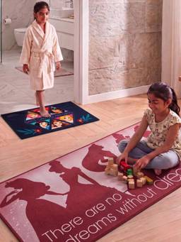 Athom Living - Disney Princess Runner Carpet And Get Bathmat Free Multi-Color (2.5x5 feet)
