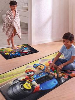 Athom Living - Paw Patrol Runner Carpet And Get Bathmat Free Multi-Color (2.5x5 feet)