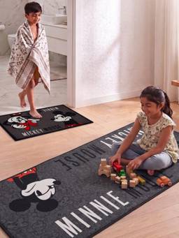 Athom Living - Mickey & Minnie Runner Carpet And Get Mickey & Minnie Bathmat Free (2.5x5 feet)