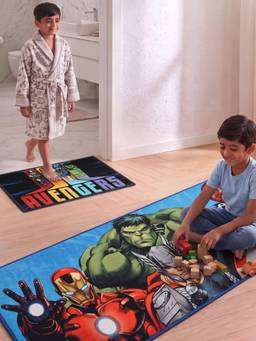 Athom Living - Avengers Runner Carpet And Get Bathmat Free Multi-Color (2.5x5 feet)