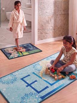 Athom Living - Frozen Elsa Runner Carpet And Get Bathmat Free (2.5x5 feet)
