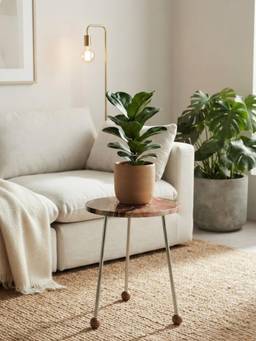 The Home Co - Wooden Stool With Metal Legs