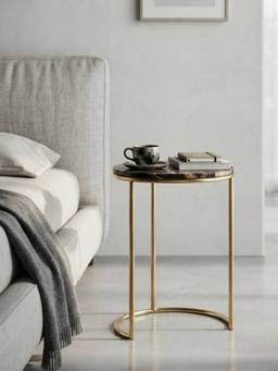 The Home Co - Nested Table Round Large - Brown Marble