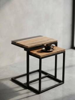 The Home Co - Rectangle Side Table - Epoxy Resin (Pack of 2)