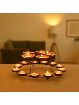 Voncasa - Black & Gold-Toned Katori Tree Candle Holder