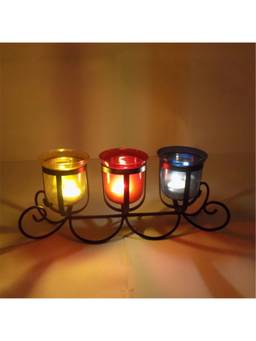 Voncasa - Black 3 T-Light Holder