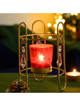 Voncasa - Golden Ribbed Table Decorative Holder