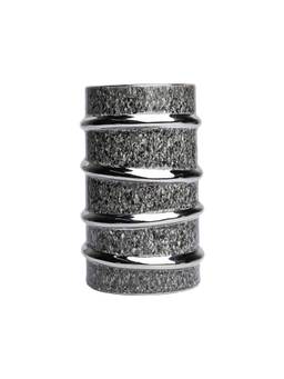 Voncasa - Grey Ribbed Ceramic Vase