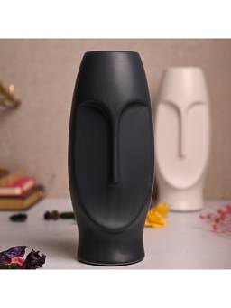 Voncasa - Black Cylindrical Face Ceramic Vase