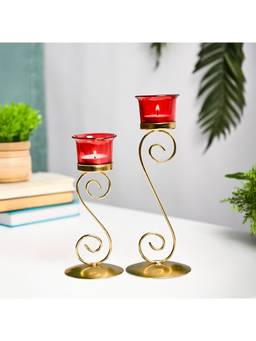 Voncasa - Pink Floral Embossed Ceramic Light Holder (Pack of 2)