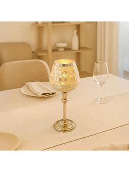 Voncasa - Silver-Toned Goblet T-Light Candle Holder