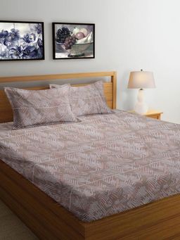 ARRABI - Stripes Cotton Blend Super Bedsheet With 2 Pillow Covers (Super King)