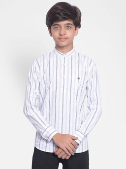 CRIMSOUNE CLUB - Boys White Striped Kurta