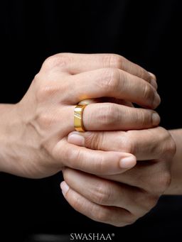 SWASHAA - Harward 18K Gold Plated Men's Ring