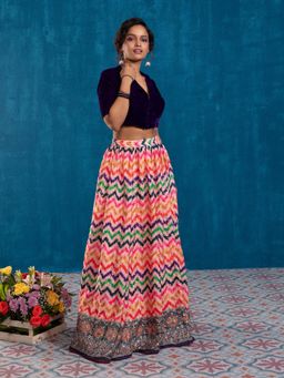 Gajra Gang - Purple Bolero Jacket Top With Skirt GGLEH28 (Set of 2)