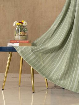 Urban Space - Vertical Weaved Sheer Curtains for Window 5Ft - Sage Green