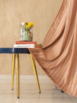 Urban Space - Vertical Weaved Sheer Curtains for Door 7Ft - Muddy Pink