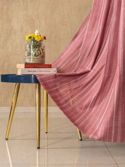 Urban Space - Vertical Weaved Sheer Curtains for Door 7Ft - Berry