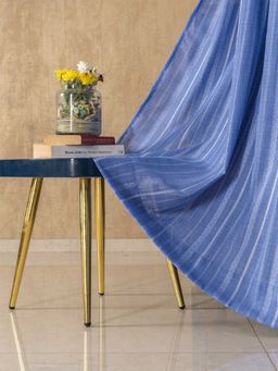 Urban Space - Vertical Weaved Sheer Curtains for Window 5Ft - Blue