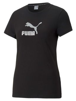 Puma - Brand Love Metallic Logo Womens Black T-shirt