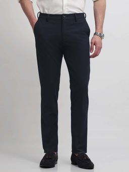 Arrow Newyork - Blue Hudson Regular Fit Mid Rise Trousers