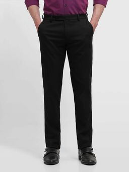 Arrow - Black Dobby Hudson Regular Fit Trousers