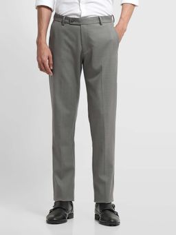 Arrow - Grey Checked Hudson Regular Fit Trousers