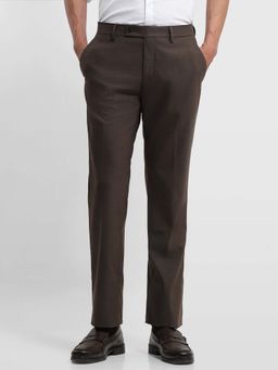 Arrow - Brown Dobby Hudson Regular Fit Trousers