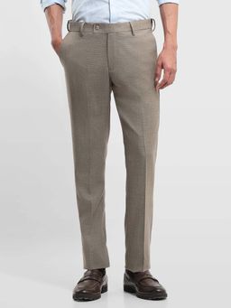Arrow - Brown Textured Hudson Regular Fit 1851 Trousers