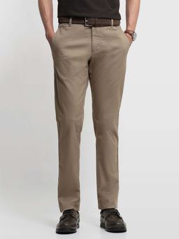 Arrow Sports - Brown Dobby Bronson Regular Fit Trousers
