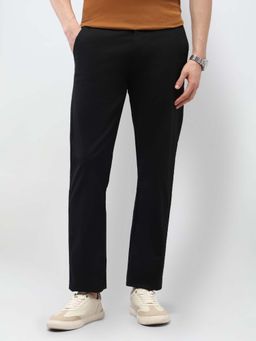 U.S. POLO ASSN. - Black Solid Riley Straight Fit Trousers