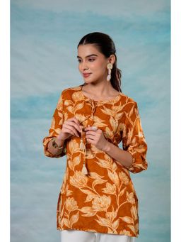 Juniper - Mustard Floral Printed Viscose Tunic