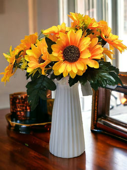 Art Street - Sunflower Artificial Bunches with Long Stem Plastic Flower Sticks
