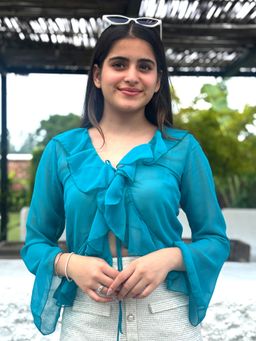 Tandul - Women Skyblue Georgette Blue Top