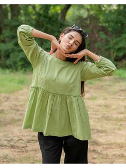 Babli - Peplum Green Top