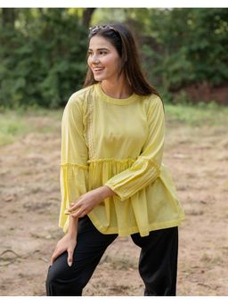 Babli - Peplum Yellow Top