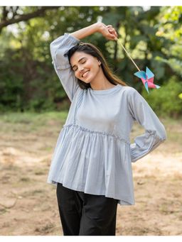 Babli - Peplum Blue Top