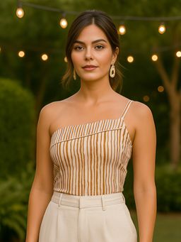 Don’t be basic - Cream Stripes Top