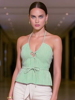 Don’t be basic - Green Stripes Top