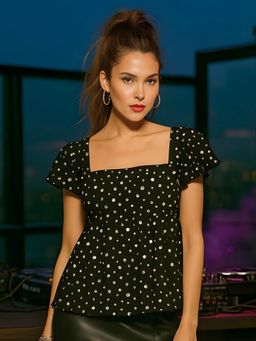 Don’t be basic - Black Polka Dots Top