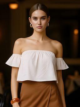 Don’t be basic - Off White Solid Crop Top