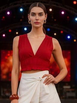 Don’t be basic - Magenta Solid Crop Top