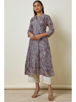 Soch - Women's Earth Art Silk Print Kurta
