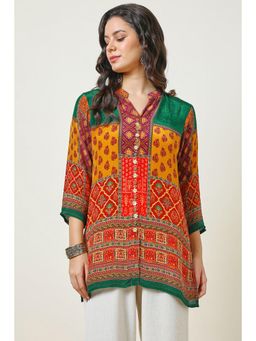Soch - Women's Multi Colour Viscose Crepe Ethnic Motifs Tunic