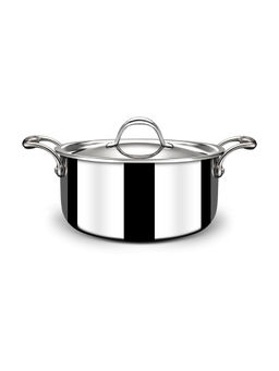 Stahl - Triply Stainless Steel Artisan Casserole With Lid, 4124, 24Cm, 5.1 Liters