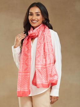 Fabindia - Pink Silk Printed Stole