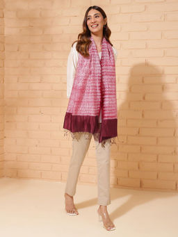 Fabindia - Maroon Silk Hand Woven Stole