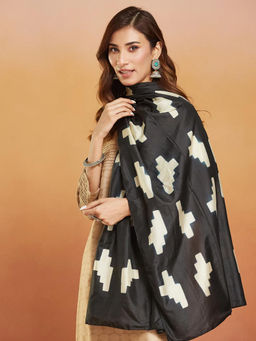 Fabindia - Black Silk Printed Stole